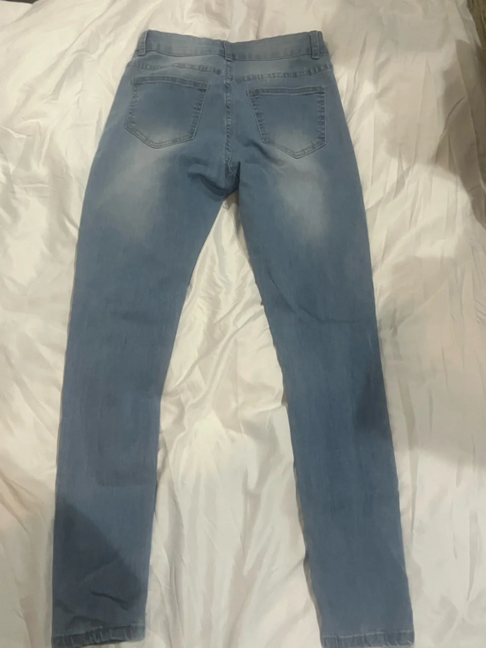 BAMBOO Light Blue Skinny Jeans with Stud Detail
